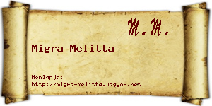Migra Melitta névjegykártya